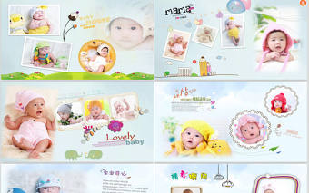唯美可愛寶寶滿百天電子相冊PPT
