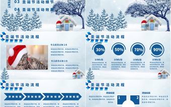 藍色卡通可愛圣誕節活動策劃PPT模板