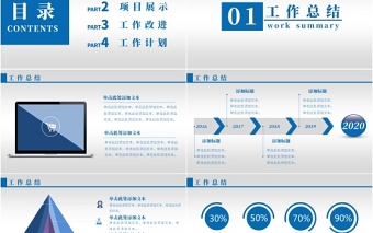 2020深蓝色简约大气公司年度总结PPT模板