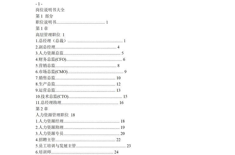 岗位说明书大全-171页