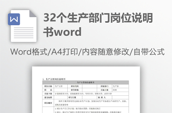 32个生产部门岗位说明书word