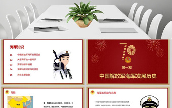 慶祝中華人民共和國海軍建軍七十周年P(guān)PT模板