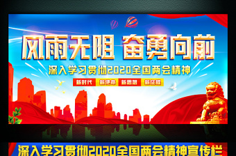 貫徹2020全國兩會精神展板