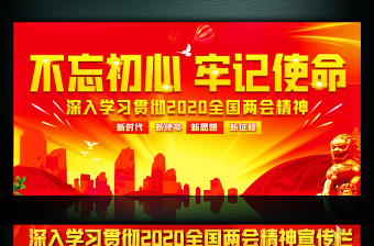 學(xué)習(xí)貫徹2020兩會(huì)精神展板