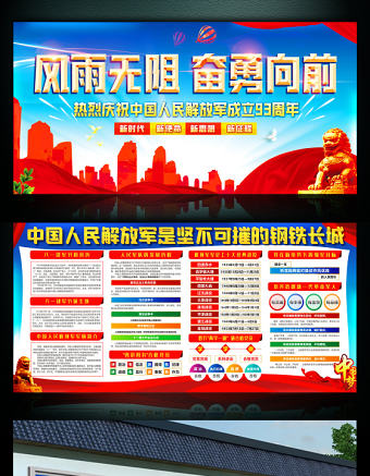 2020年慶祝建軍93周年宣傳欄設計