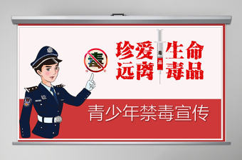 禁毒日內(nèi)容型青少年禁毒宣傳PPT模板