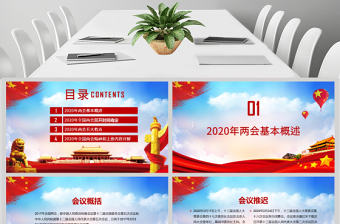 2020年黨政風聚焦兩會深入學習PPT模板