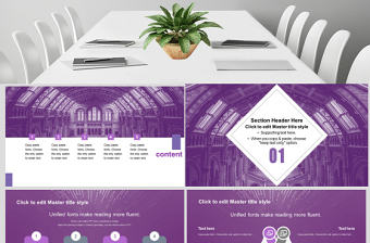 2020年紫色簡約工作總結PPT模板