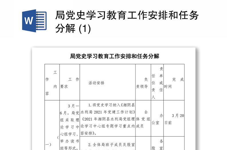 2021局黨史學習教育工作安排和任務分解 (1)