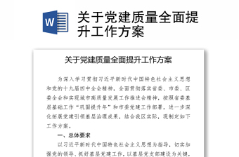 2022党建提质提效方案