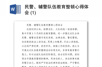 民警、輔警隊(duì)伍教育整頓心得體會(huì) (1)