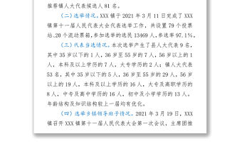 2021年鎮人大換屆選舉工作總結