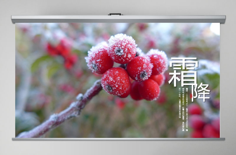 風景畫唯美二十四節(jié)氣之霜降PPT模板