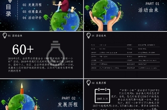 黑色簡(jiǎn)約公益活動(dòng)地球一小時(shí)PPT模板
