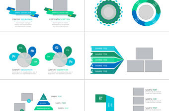 30張藍(lán)綠色圖片信息圖表集