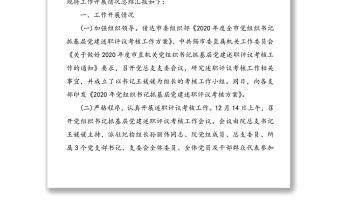 2020年檢察院黨組織書記抓基層黨建述職評議考核工作總結