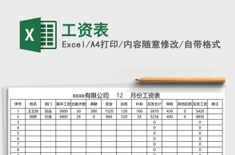 員工工資表Excel表格