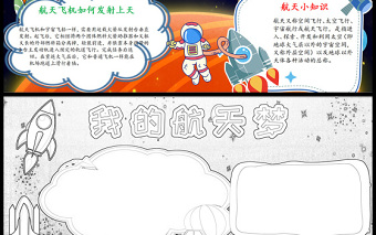2021神舟十二號(hào)飛船成功發(fā)射返回我的航天夢(mèng)手抄報(bào)藍(lán)色星空青少年探索太空奧秘航天word小報(bào)