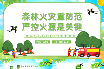 2023森林火災(zāi)重防范嚴(yán)控火源是關(guān)鍵PPT簡約風(fēng)森林防火公益宣傳課件模板下載