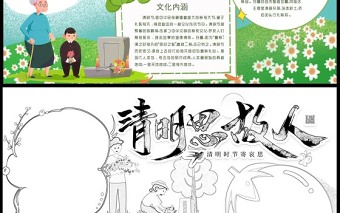 2022清明思故人小報卡通風(fēng)中國傳統(tǒng)習(xí)俗清明時節(jié)寄哀思手抄報模板
