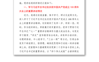 组织部长党史学习教育专题组织生活会个人检视剖析材料