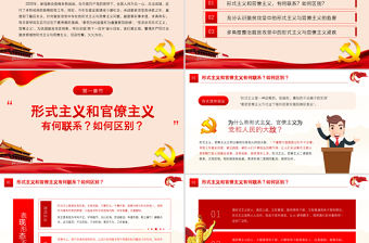 紅色簡約黨政風堅決反對脫貧攻堅中的形式主義官僚主義ppt