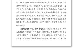 黨史學(xué)習(xí)教育開展情況匯報(bào)