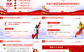 年輕干部的成長(zhǎng)手冊(cè)PPT紅色簡(jiǎn)約風(fēng)2022年黨支部黨員培訓(xùn)專題課件模板下載