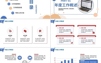 2022年終工作報告PPT藍色創(chuàng)意商務年終工作總結述職報告模板
