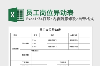 员工岗位异动表Excel