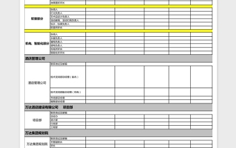 XXXX酒店合作方聯(lián)系表
