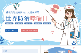 2022世界防治哮喘日PPT卡通插畫(huà)風(fēng)重視哮喘健康生活知識(shí)講座專(zhuān)題課件模板
