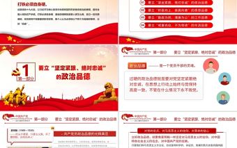 2021黨員領導干部要立好四德PPT黨支部建設黨政活動黨風廉政從嚴治黨專題黨課