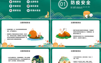 2022濃情中秋PPT中國風中秋節安全教育培訓課件模板