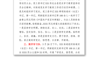 2021鄉(xiāng)鎮(zhèn)街道開(kāi)展黨史學(xué)習(xí)教育活動(dòng)小結(jié)匯報(bào)