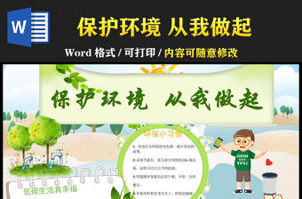 2021世界地球日手抄報保護環(huán)境從我做起含線稿小報模板