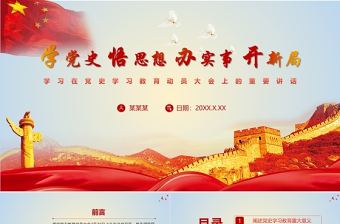 學黨史悟思想辦實事開新局學習習總書記在黨史學習教育動員大會上的重要講話PPT