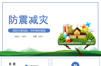 2022防震減災主題班會PPT卡通風防震減災兒童安全教育主題班會演講課件模板 (2)