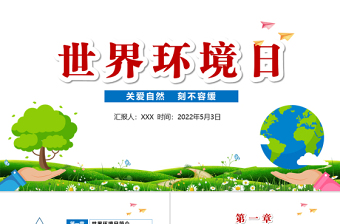 2022世界環(huán)境日PPT卡通風(fēng)共建清潔美麗世界主題日課件模板