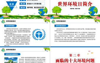 2022世界環(huán)境日PPT卡通風共建清潔美麗世界主題日課件模板