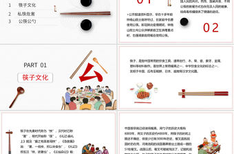 白色簡約公筷公勺吃飯新時尚健康好習慣ppt