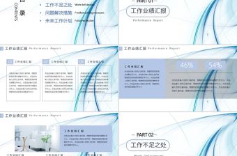 漸變藍色流暢線條設計工作ppt模板