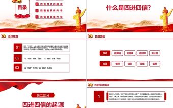 2021學四進四信做四可青年PPT紅色大學生青少年黨課學習課件模板 (2)