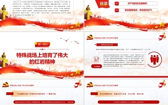 傳承紅巖精神走好新的征程PPT紅色大氣黨員干部學習解讀紅巖精神專題黨課課件模板