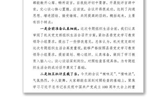 2021黨史學習教育專題組織生活會講話