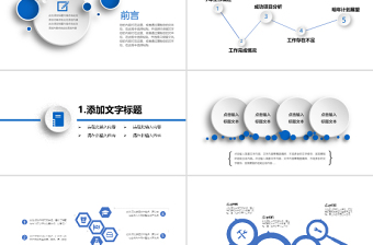 蓝色年终总结工作汇报PPT模板