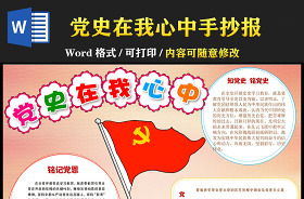 2021五年級我心中的黨手抄報圖片