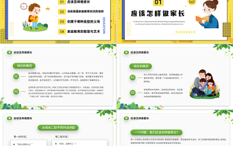 2022家庭教育才是真正的起跑線PPT卡通風(fēng)家庭教育知識講座課件模板