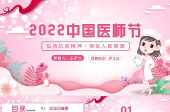 2022中國醫(yī)師節(jié)PPT簡約風弘揚抗疫精神保佑人民健康專題課件模板