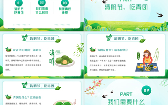 2022青團PPT中國風清明節(jié)美食青團做法介紹主題課件模板